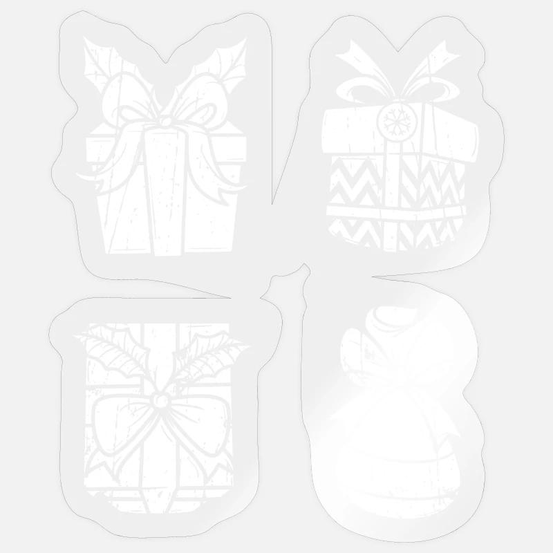 Noël du Père Noël - Sticker taille S (10 x 10 cm) - brillant transparent
