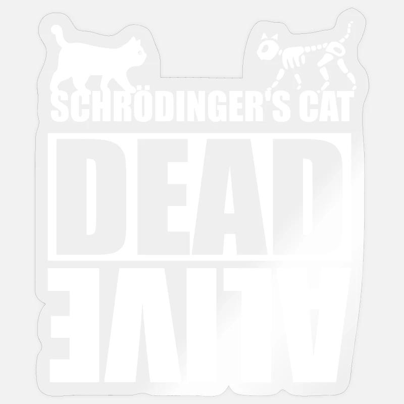 Le chat de Schrödinger - Sticker taille S (10 x 10 cm) - brillant transparent