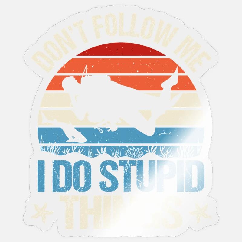 Diving divers - Sticker size S (10 x 10 cm) - transparent glossy