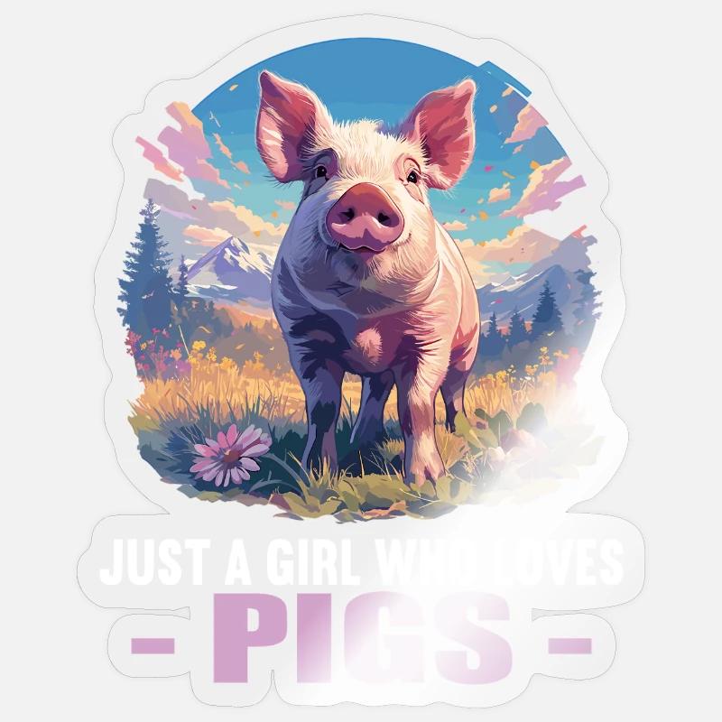 Cochon Cochon - Sticker taille S (10 x 10 cm) - brillant transparent