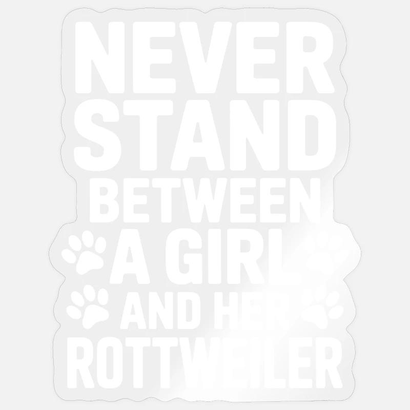 Rottweiler Spruch Mädchen Fun Rottweiler Geschenk - Sticker Größe S (10 x 10 cm) - Transparent glänzend