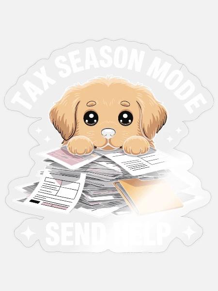 Lustige Kleidung für gelbe Labradore Steuererklä - Sticker Größe S (10 x 10 cm) - Transparent glänzend