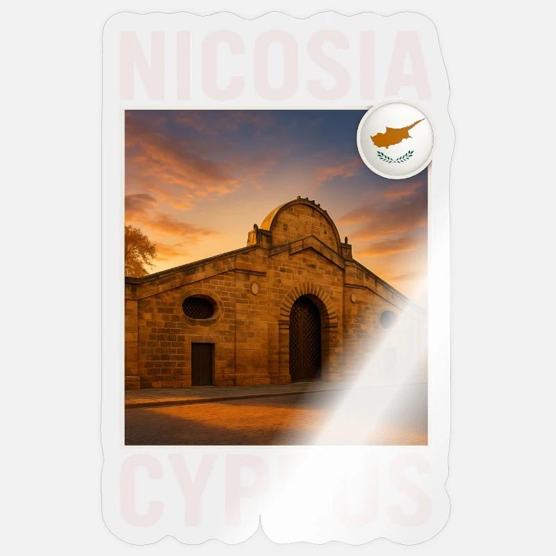 Nikosia Zypern - Sticker Größe S (10 x 10 cm) - Transparent glänzend