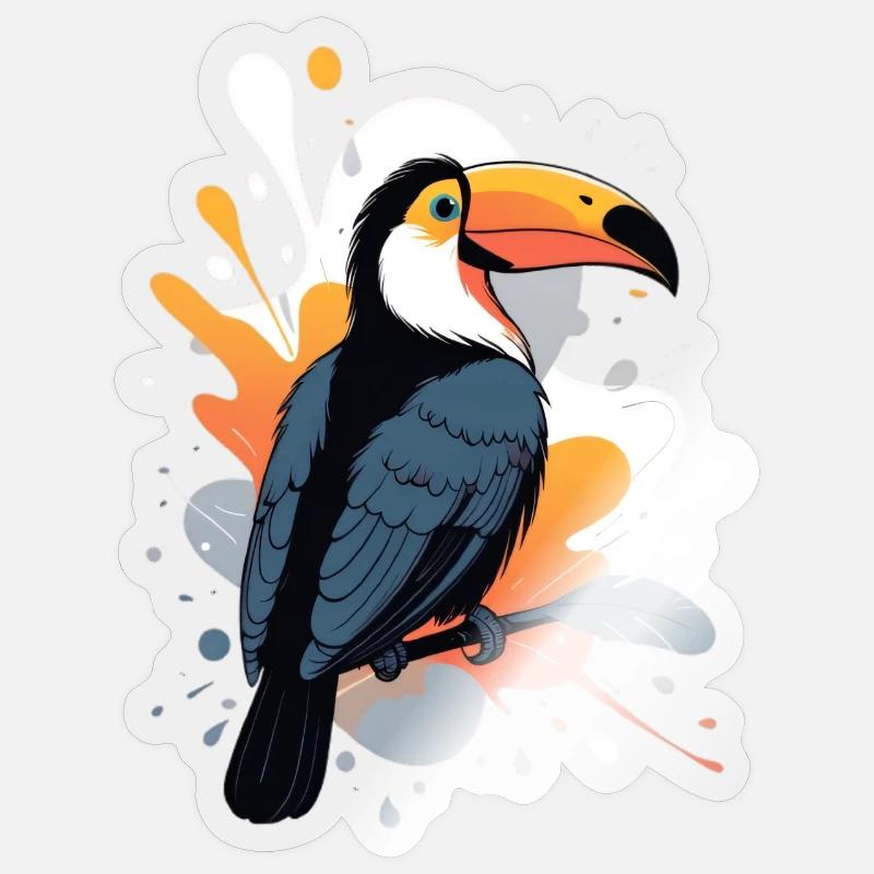 Tukan Farbexplosion Sticker Größe S (10 x 10 cm)