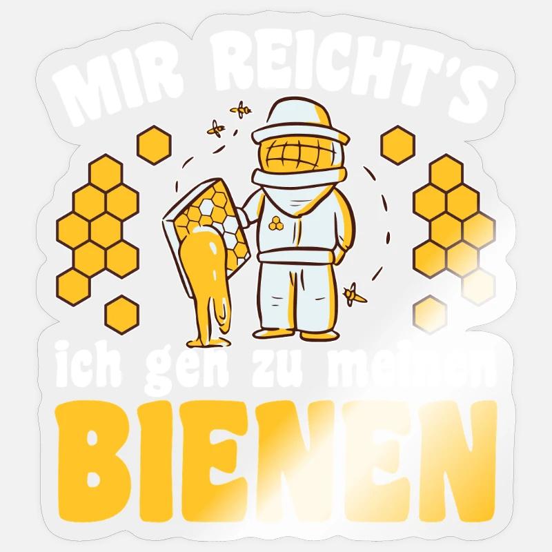 Conception apicultrice pour apiculteurs - Sticker taille S (10 x 10 cm) - brillant transparent