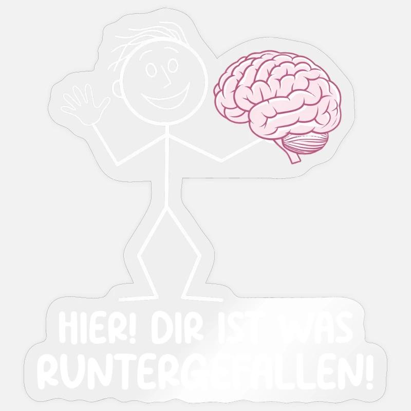 Hier Dir Ist Was Runtergefallen Sarkastischer - Sticker Größe S (10 x 10 cm) - Transparent glänzend