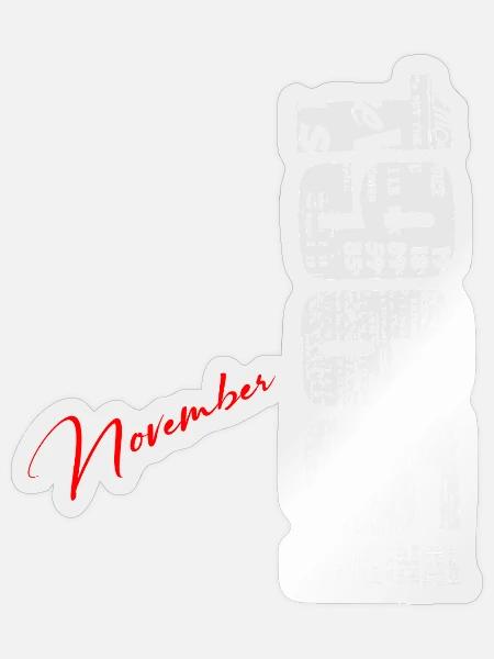 November-1965-Jahrgang-Vintage-Retro-Geburtstag - Sticker Größe S (10 x 10 cm) - Transparent glänzend