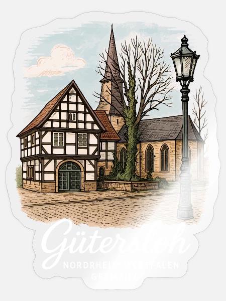 Gütersloh - Sticker Größe S (10 x 10 cm) - Transparent glänzend