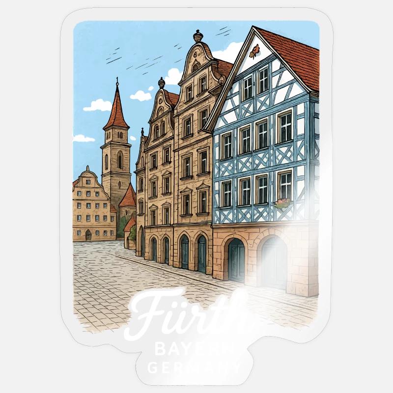 Fürth - Sticker size S (10 x 10 cm) - transparent glossy