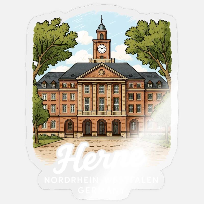 Herne - Sticker taille S (10 x 10 cm) - brillant transparent