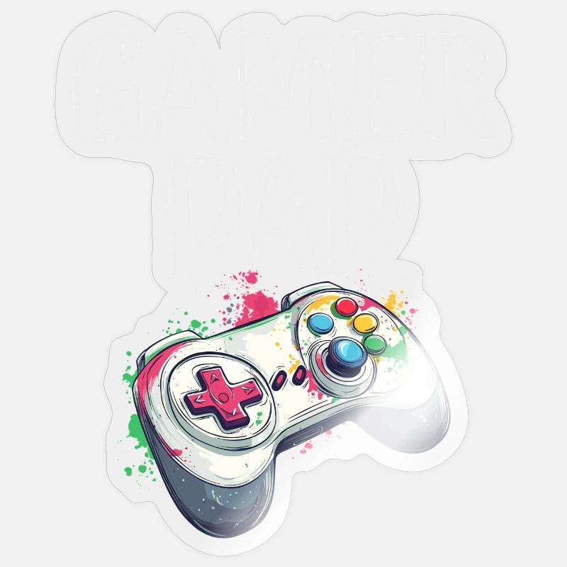 Gamer Dad Controller Splash Sticker size S (10 x 10 cm)