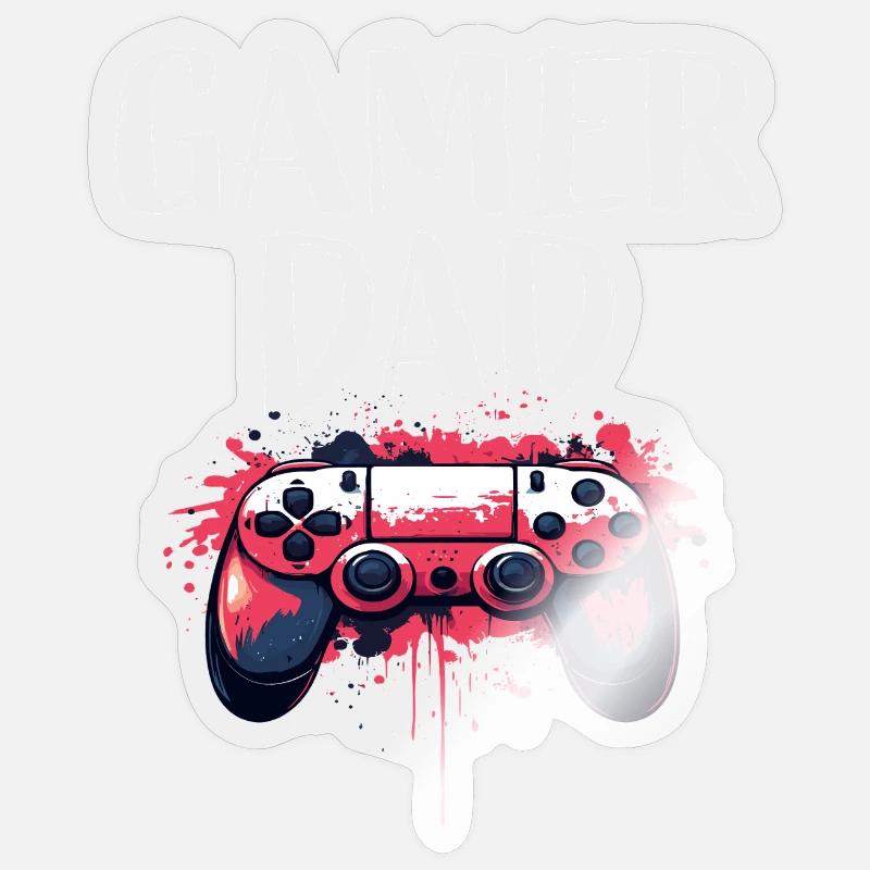 Gamer Dad Controller Art Sticker size S (10 x 10 cm)