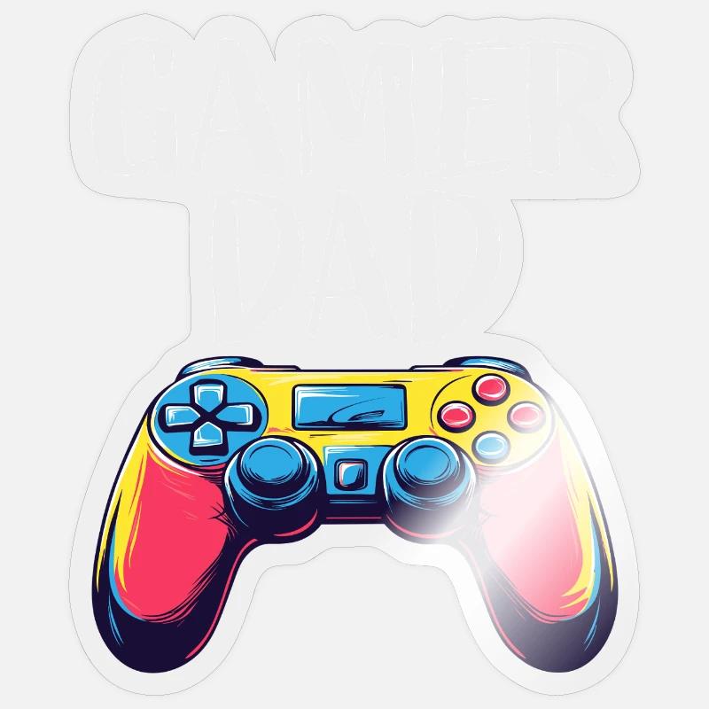 Gamer Dad Controller Graphics Sticker size S (10 x 10 cm)