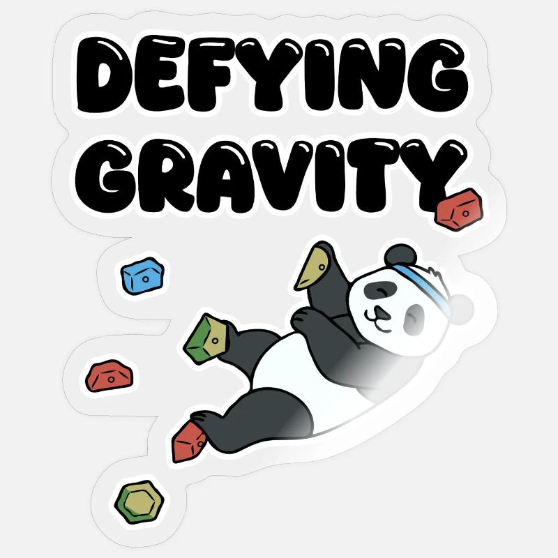 Grimpe de panda chill | Bloc de Résistance à la Gravité - Sticker taille S (10 x 10 cm) - brillant transparent