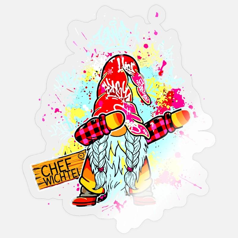 CHEF WICHTEL Dab Graffiti Männlich Xmas Sticker Größe S (10 x 10 cm)