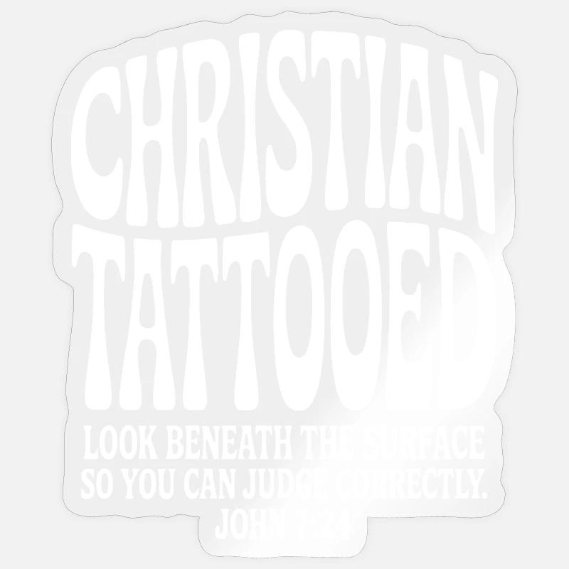 John 7:24 Bold Faith Tee - Sticker size S (10 x 10 cm) - transparent glossy