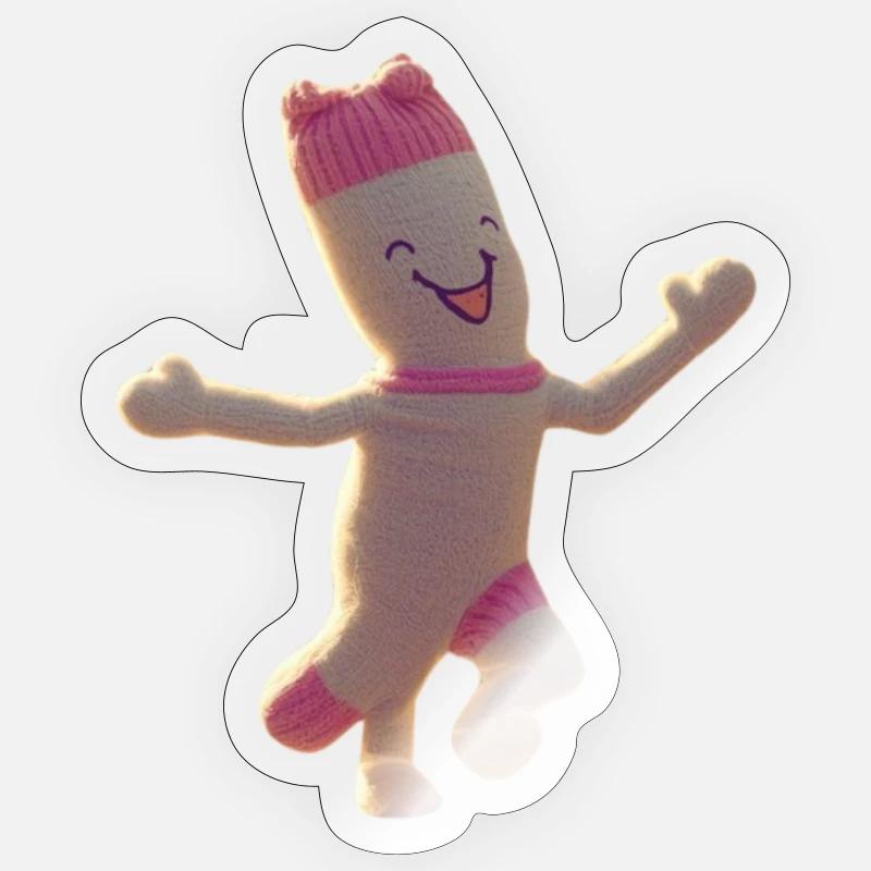 Fröhlicher Sockenfreund - Sticker Größe S (10 x 10 cm) - Transparent glänzend