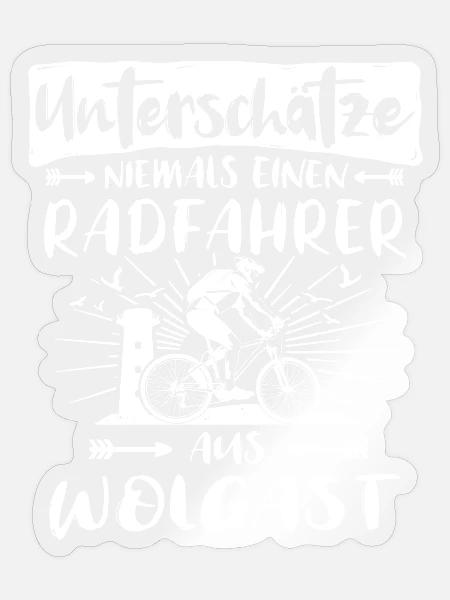 Wolgast Fahrrad Wolgaster Radfahrer - Sticker Größe S (10 x 10 cm) - Transparent glänzend
