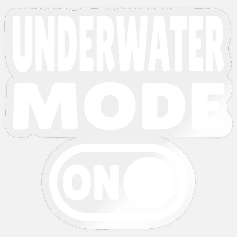 Underwater Mode ON  - Sticker Größe S (10 x 10 cm) - Transparent glänzend