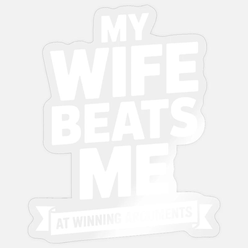 Arguments gagnants Ruban Tee - Sticker taille S (10 x 10 cm) - brillant transparent