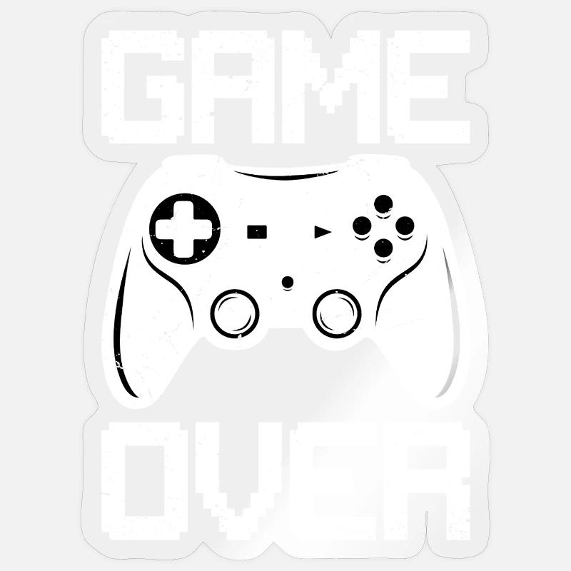 Arcade game Retro gaming Space game over - Sticker Größe S (10 x 10 cm) - Transparent glänzend
