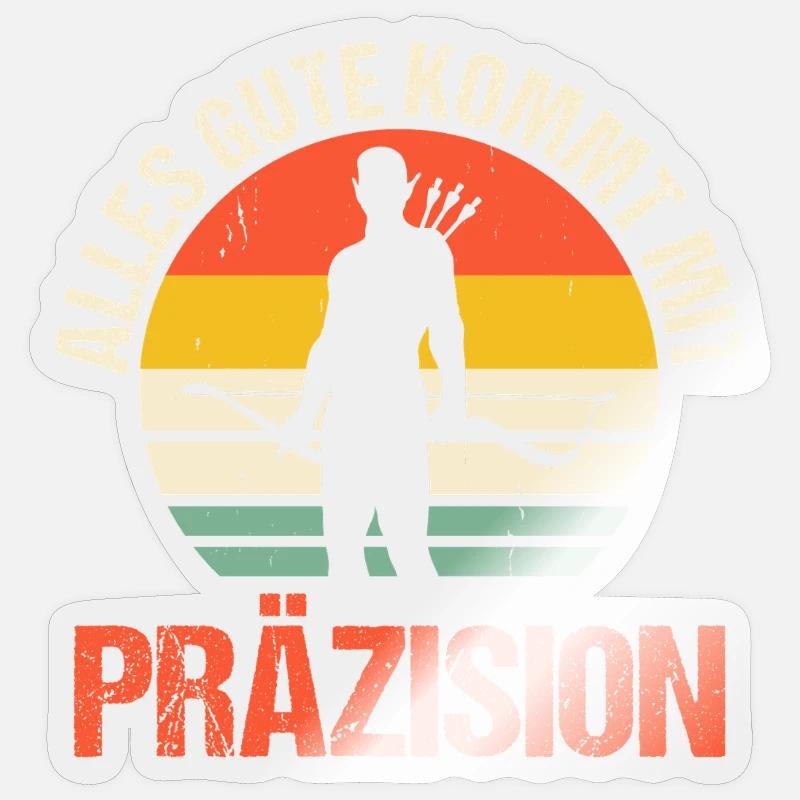 Bogenschütze Bogensport Bogenschießen - Sticker Größe S (10 x 10 cm) - Transparent glänzend