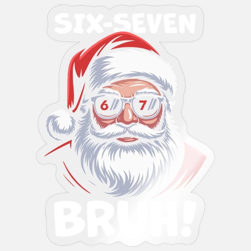 Weihnachtsmann Sechs Sieben - Sticker Größe S (10 x 10 cm) - Transparent glänzend