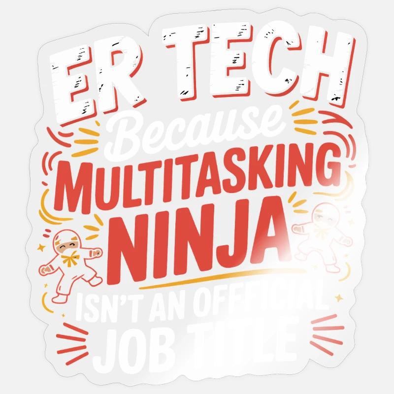 Tech Ninja: Multitasking Humor Sticker size S (10 x 10 cm)