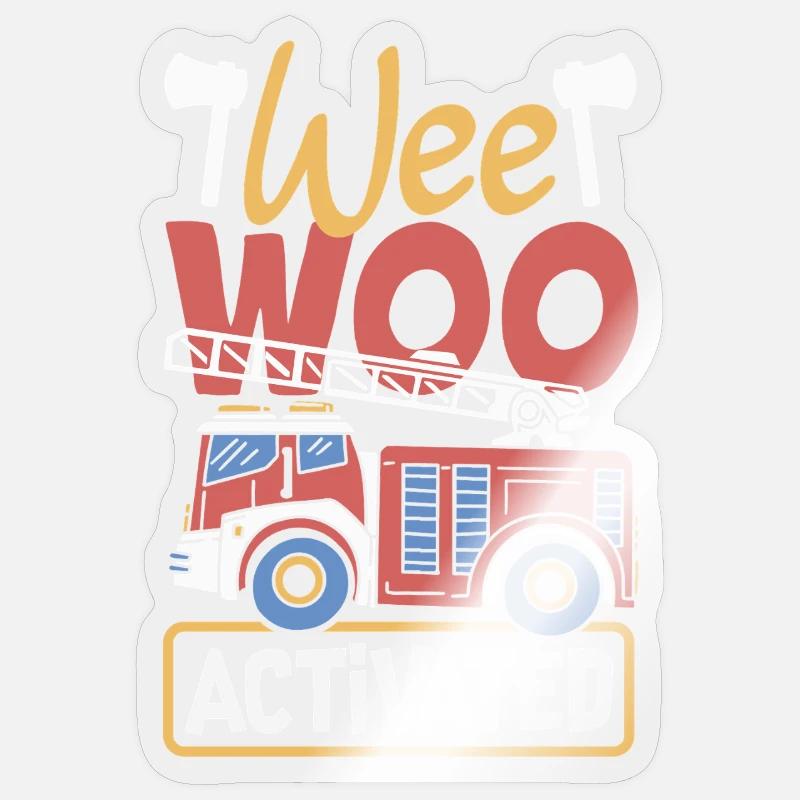 Wee Woo Squad Fire Tiny Feuerwehrmann - Sticker Größe S (10 x 10 cm) - Transparent glänzend