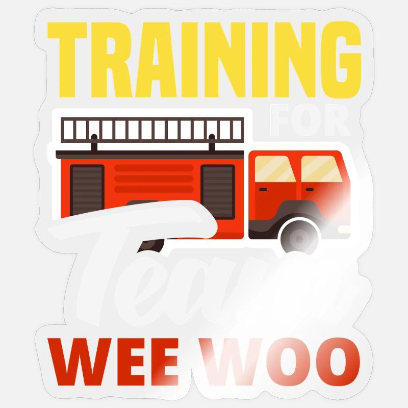 Wee Woo Squad Fire Tiny Feuerwehrmann - Sticker Größe S (10 x 10 cm) - Transparent glänzend