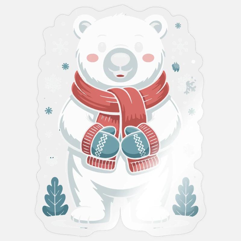 Polar Bear Winter Magic - Sticker size S (10 x 10 cm) - transparent glossy