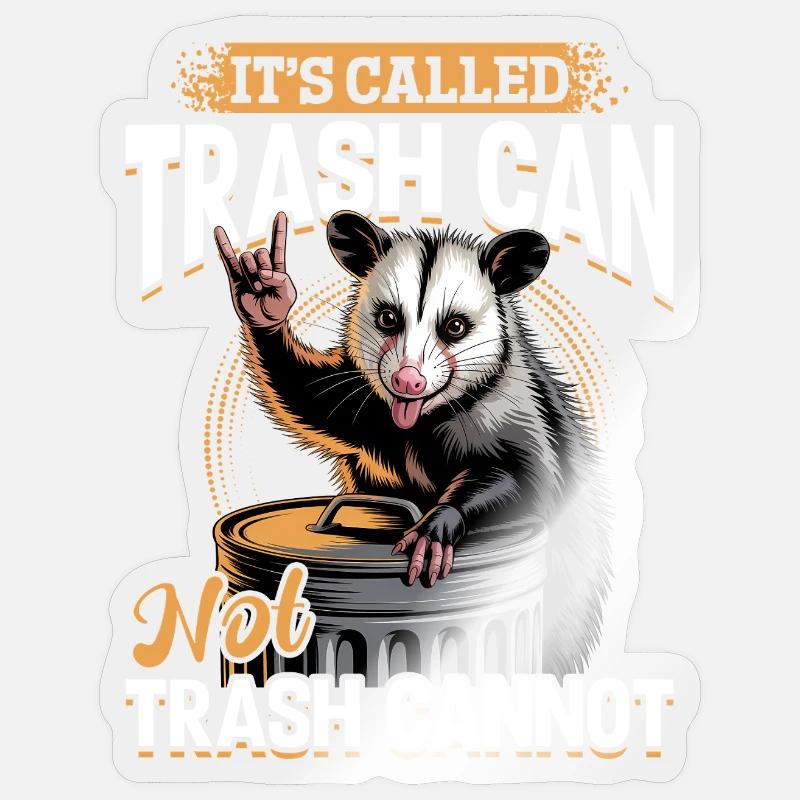 Drôle d’opossum - Sticker taille S (10 x 10 cm) - brillant transparent