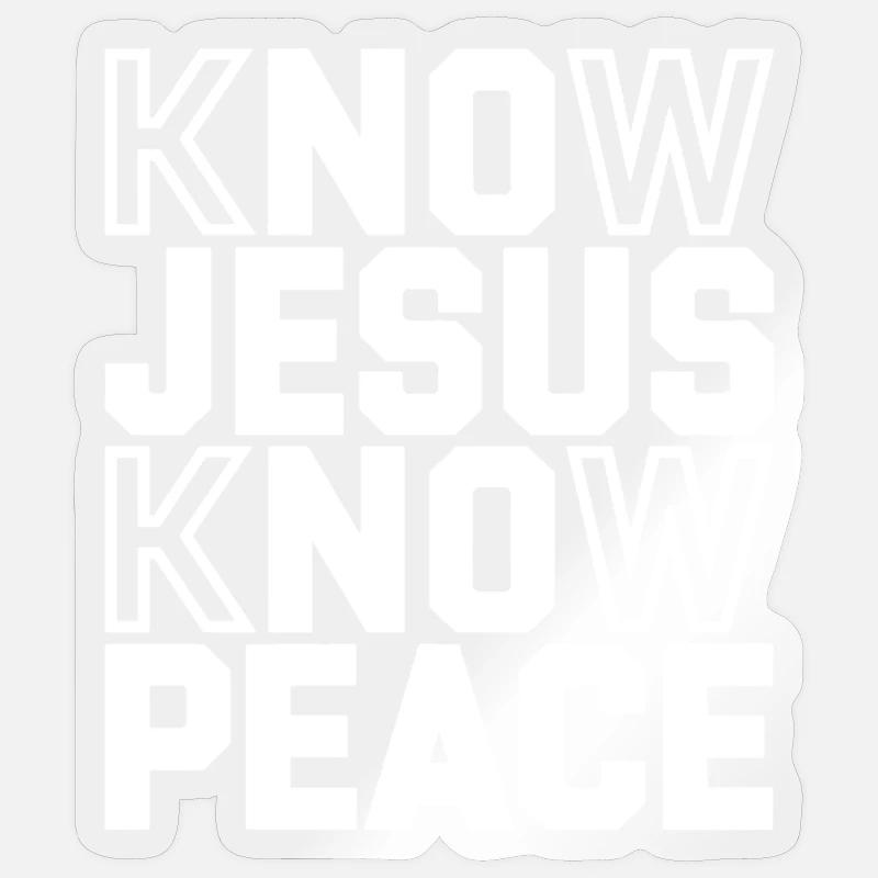 Know Jesus Know Peace - Sticker Größe S (10 x 10 cm) - Transparent glänzend