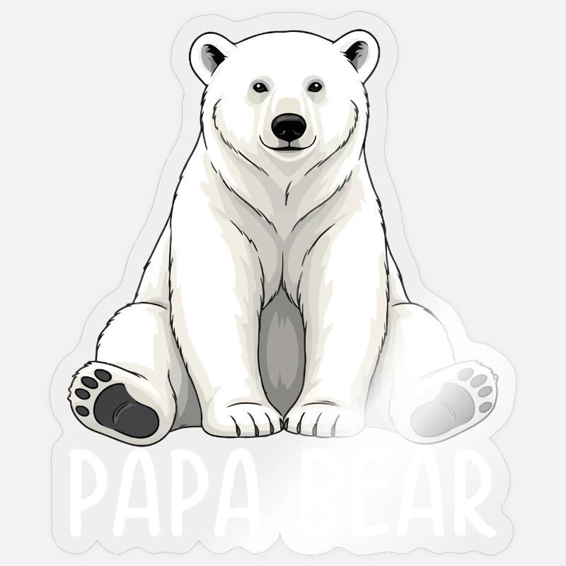 Papa Bear - Sticker size S (10 x 10 cm) - transparent glossy