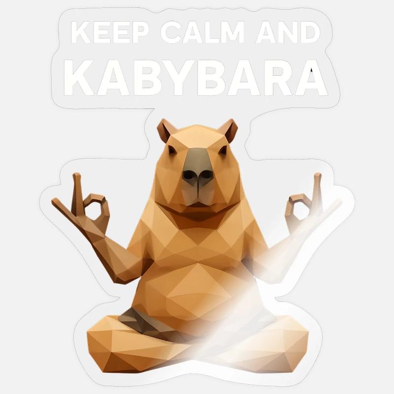 Keep Calm Kabybara - Sticker Größe S (10 x 10 cm) - Transparent glänzend