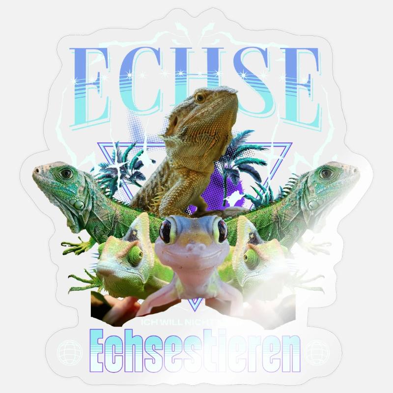 Lizard Y2K Bootleg Sticker size S (10 x 10 cm)