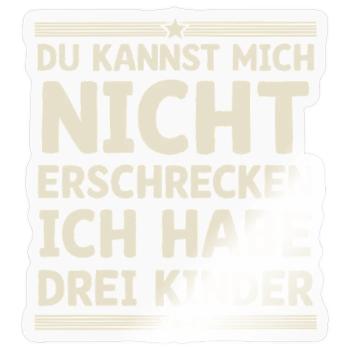 3 enfants Maman Maman Papa Père - Sticker taille S (10 x 10 cm) - brillant transparent - Devant