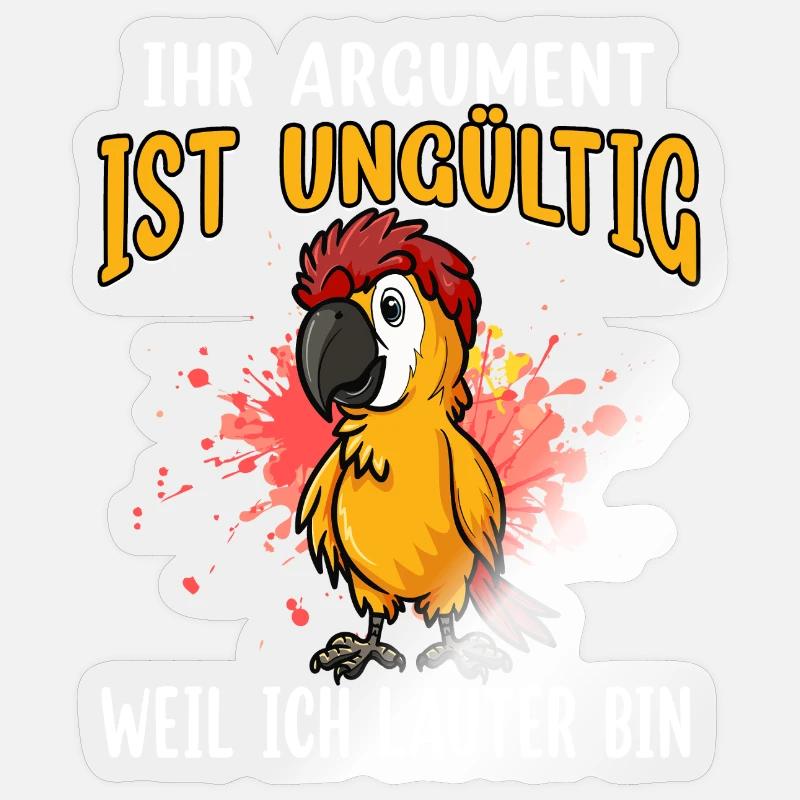 Papagei Spruch: Ungültiges Argument - Sticker Größe S (10 x 10 cm) - Transparent glänzend
