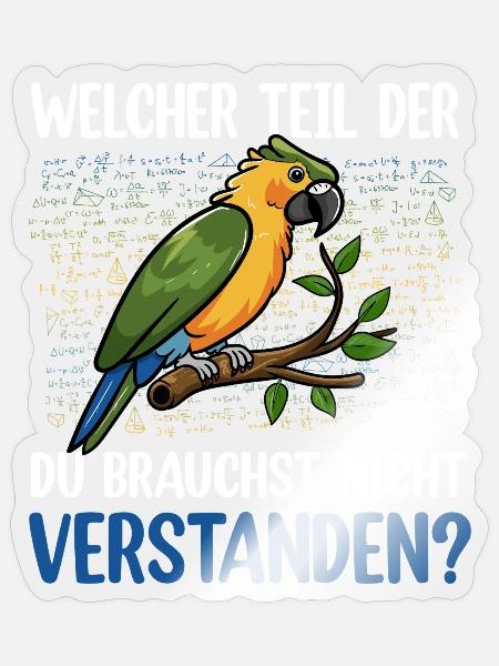 Farbenfroher Papagei Verstehen? - Sticker Größe S (10 x 10 cm) - Transparent glänzend