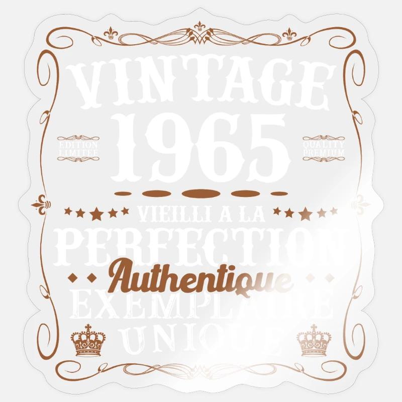 authentique_1965 - Sticker taille S (10 x 10 cm) - brillant transparent