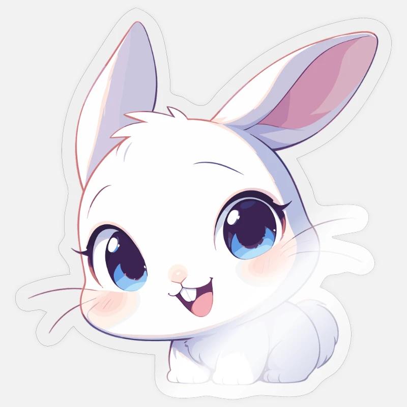 Lapin Lapin - Sticker taille S (10 x 10 cm) - brillant transparent