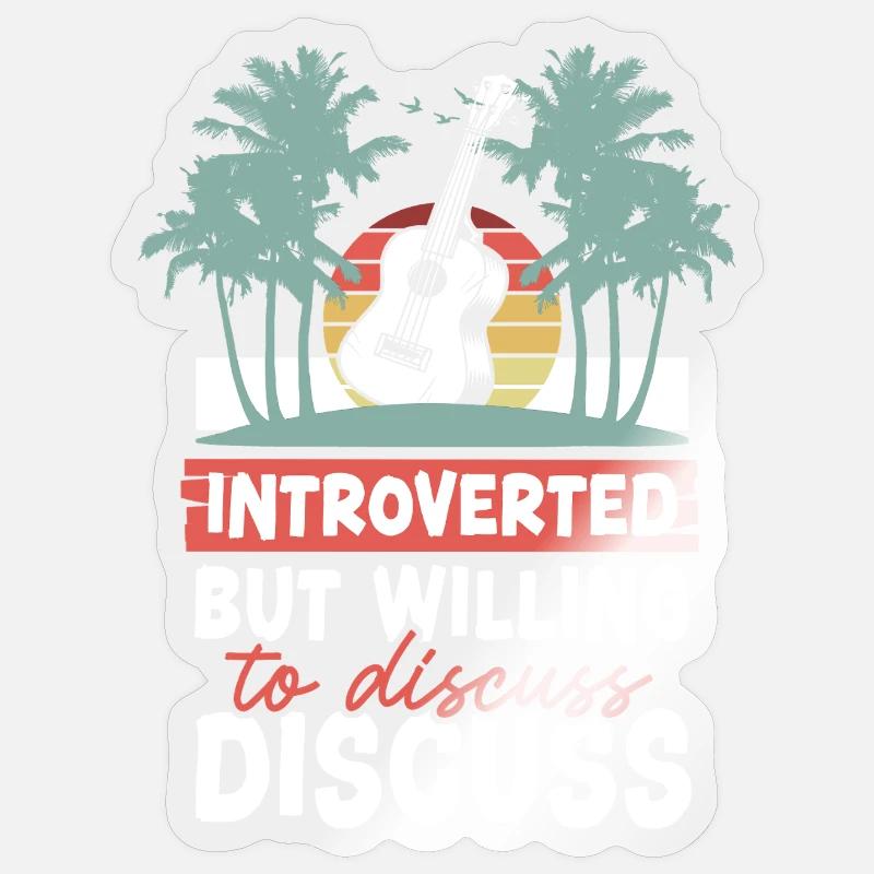 Hawaiian Ukulele Uke Introverted - Sticker Größe S (10 x 10 cm) - Transparent glänzend