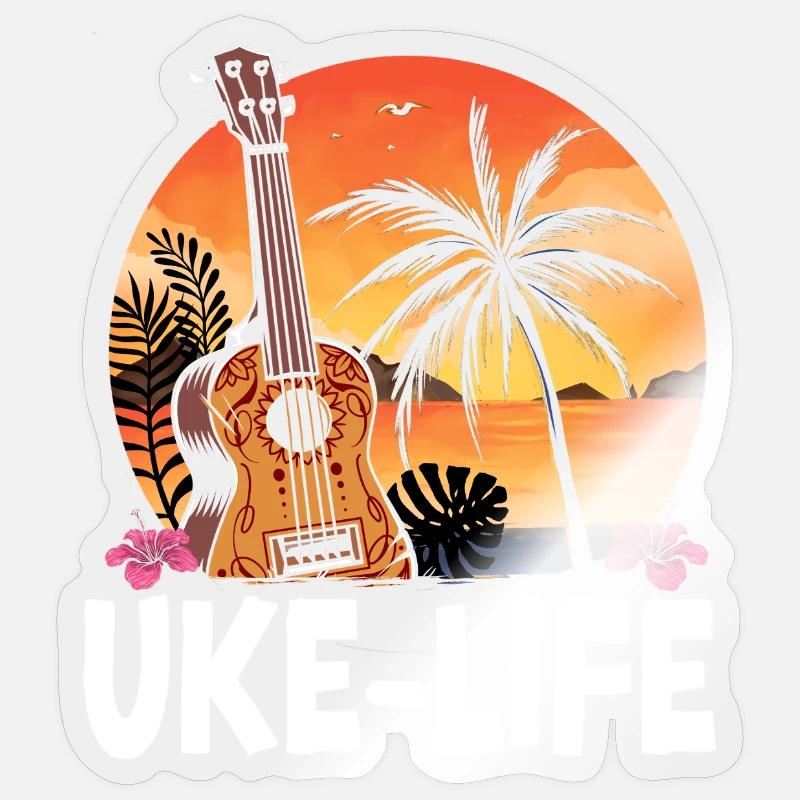 Hawaiian Ukulele Uke Uke Life - Sticker Größe S (10 x 10 cm) - Transparent glänzend