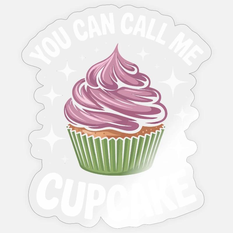 Tu peux m’appeler cupcake - Sticker taille S (10 x 10 cm) - brillant transparent