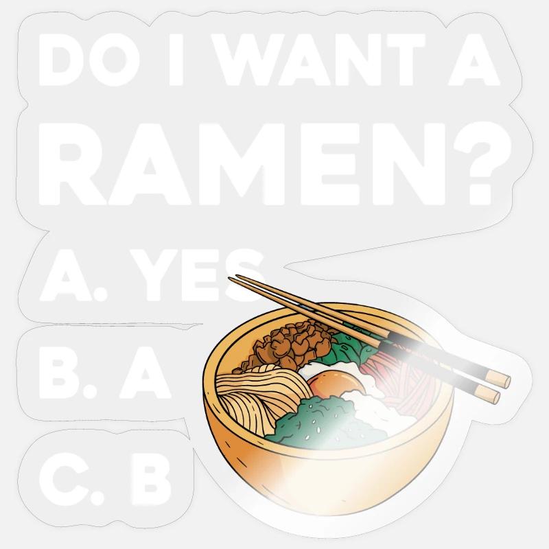 Ramen Wahl Shirt: Yes oder B - Sticker Größe S (10 x 10 cm) - Transparent glänzend