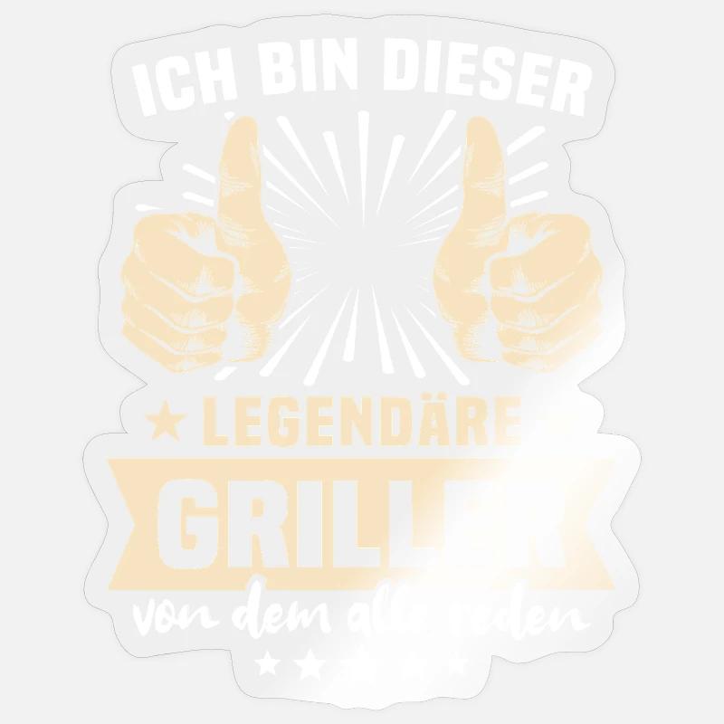 Griller Sprüche - Sticker Größe S (10 x 10 cm) - Transparent glänzend
