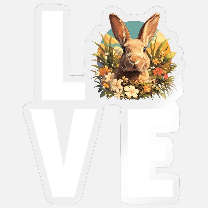 Lapin Lapin - Sticker taille S (10 x 10 cm) - brillant transparent