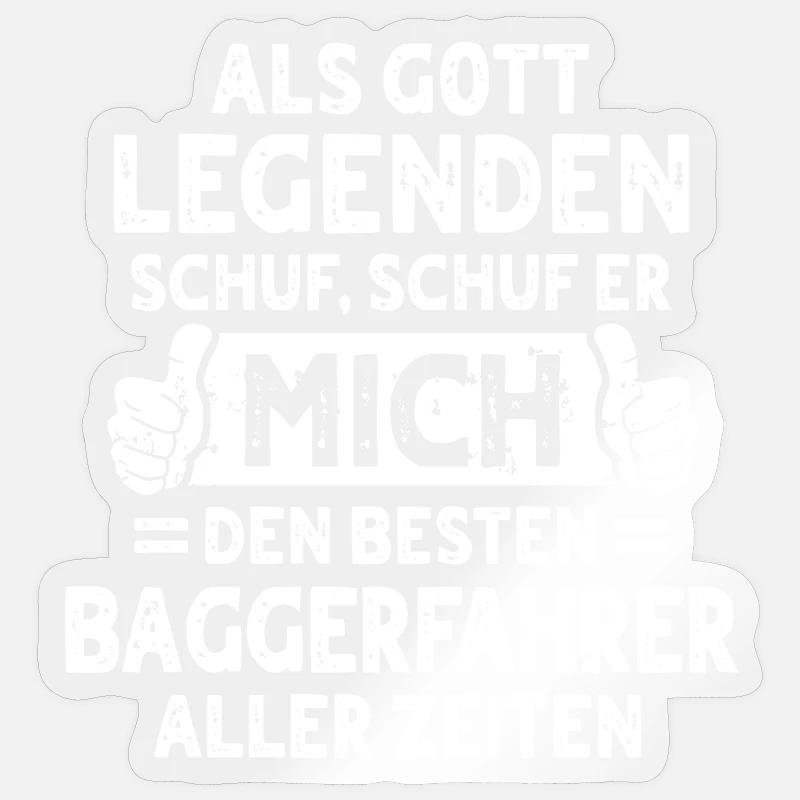 Baggerfahrer - Sticker Größe S (10 x 10 cm) - Transparent glänzend