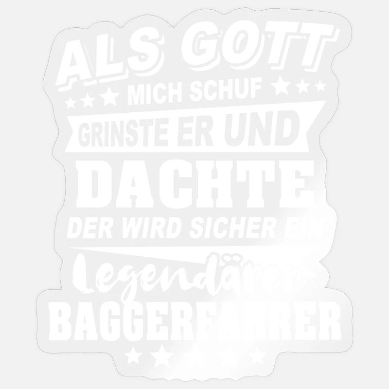 Excavator Operator - Sticker size S (10 x 10 cm) - transparent glossy
