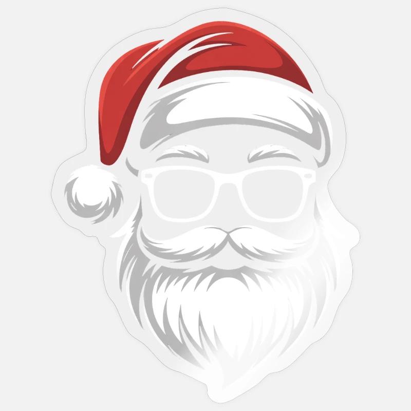 Chilliger Santa-Schädel - Sticker Größe S (10 x 10 cm) - Transparent glänzend